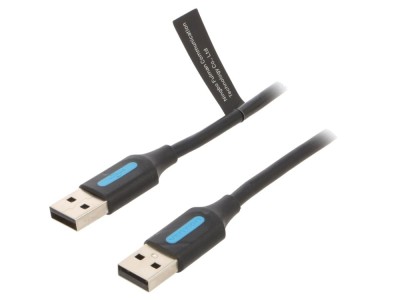 Cablu USB 2.0 A-A 3m Negru foto
