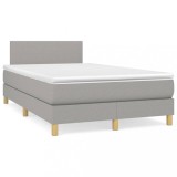 VidaXL Pat box spring cu saltea, gri deschis, 120x190 cm, textil 3269758