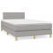 Pat box spring cu saltea, gri deschis, 120x200 cm, textil