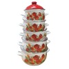 Set 10 piese Cratite Emailate cu Capace Savasan 2.2-6l model Lalele