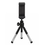 Pachet mini trepied pentru telefon din aluminiu cu cap de bila reglabil si suport smartphone universal cu arc, montura 1 4 inch, extensibil 13, 20 cm
