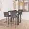 vidaXL Set mobilier bar de grădină cu perne, 5 piese, gri, poliratan 3064797