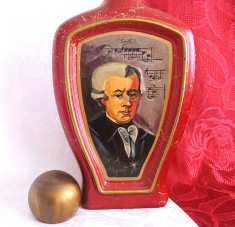 DECANTOR VINTAGE STICLA DE COLECTIE BOURBON WHISKEY JIM BEAM 1970 DECOR MOZART