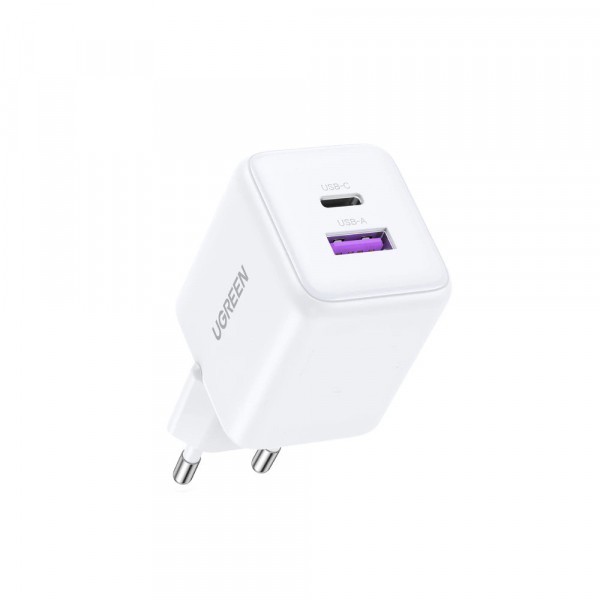 Incarcator Retea UGREEN X516, 30W, 3A, 1 x USB-A - 1 x USB-C, Alb