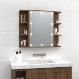 VidaXL Dulap cu oglindă și LED, stejar maro, 70x16,5x60 cm 820453