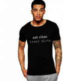 Cumpara ieftin Tricou negru barbati - Eat Clean Train Dirty - L, THEICONIC