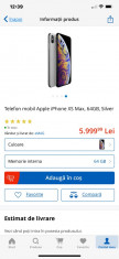 vand iPhone xs MAX sigilat silver 64g foto