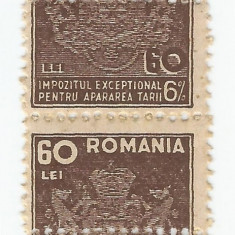 *Romania, Lot 474 cu 2 timbre fiscale pentru impozite, 1944, MNH