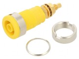 Conector banană 4mm soclu 32A 1kVDC galben aurit &icirc;nşurubare, HIRSCHMANN