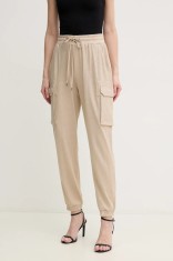 Marc Aurel pantaloni femei, culoarea bej, high waist, 1844-7000-73813