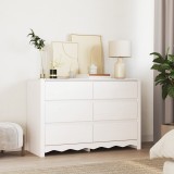 vidaXL Comodă cu sertare &quot;DRAMMEN&quot;, alb, 111x43x73,5 cm, lemn masiv pin