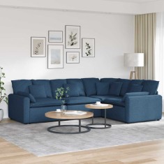vidaXL Canapea modulară cu perne, albastru, textil