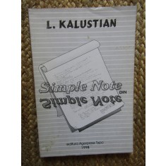 SIMPLE NOTE DIN '' SIMPLE NOTE '' de L. KALUSTIAN , 1998