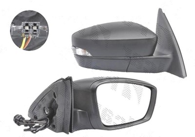 Oglinda exterioara Skoda Rapid (Ind), 2016-, Rapid (Nh), 2016-; Toledo (Nh), 2016-, Dreapta, reglare manuala; carcasa neagra; geam convex; cromat; 2 foto
