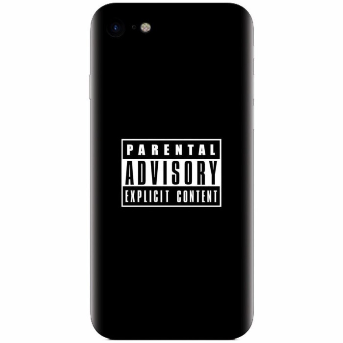 Husa silicon pentru Apple Iphone 8, Parental Advisory