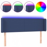 Cumpara ieftin Tablie de pat cu LED, albastru, 147x16x78/88 cm, textil