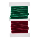 Set Panglici de Crăciun Catifelate, 2 buc, Verde și Bordo, 2m, CMCLASS