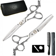 Set WOLF foarfece 5.5 + Piepteni cutie Silvero Salon de coafura profesional foto