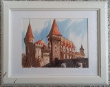 Castelul Corvinilor// grafica executata in acuarela, 2015, semnata indescifrabil