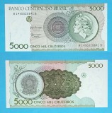 Bancnota Brazilia 5000 Cruzeiros 1990 Emisie Provizorie UNC P#227 Serie A