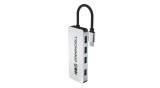 Adaptor Green Cell Basic HUB USB-C 4&icirc;n1 (4&times;USB-A 3.0) &ndash; transfer rapid p&acirc;nă la 5 Gb/s, carcasă din aluminiu