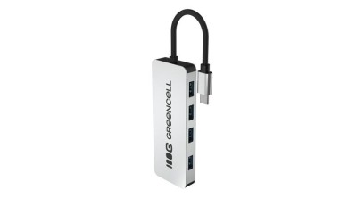Adaptor Green Cell Basic HUB USB-C 4&amp;icirc;n1 (4&amp;times;USB-A 3.0) &amp;ndash; transfer rapid p&amp;acirc;nă la 5 Gb/s, carcasă din aluminiu foto
