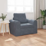 Canapea pat 2 &icirc;n 1 gri &icirc;nchis 98x71x83 cm catifea