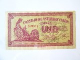 Cumpara ieftin Rara! Spania 1 Peseta 1936 aUNC Asturias si Leon-Razboiul Civil,bancnota din imagini la cel mai mic pret