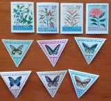 INDONEZIA-REP. MALUKU- ''FLORI si fluturi''-set 10val.-emisie privata--MNH-Nestamp.Vezi-Scan