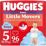 Scutece chilotel Huggies Little Movers 5, Boy, 12-17 kg, 96 buc