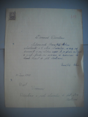 HOPCT DOCUMENT VECHI NR 444 BRANITCHI ELENA-EVREU-SCOALA NR 3 FETE BOTOSANI 1949 foto