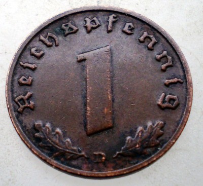 B.025 GERMANIA 1 REICHSPFENNIG 1937 D foto