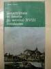 SENSIBILITATE SI ISTORIE IN SECOLUL XVIII ROMANESC de STEFAN LEMNY -BUC. 1990