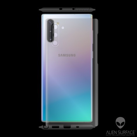 Folie Alien Surface HD, Samsung GALAXY NOTE 10 Plus, spate, laterale + Alien Fiber Cadou