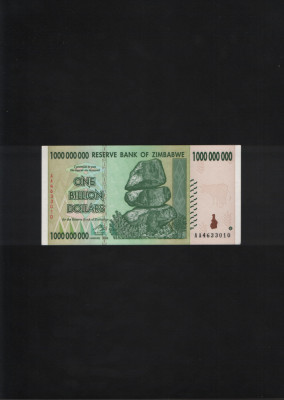 Zimbabwe 1000000000 1 000 000 000 un miliard dollars 2008 unc seria4633015 foto
