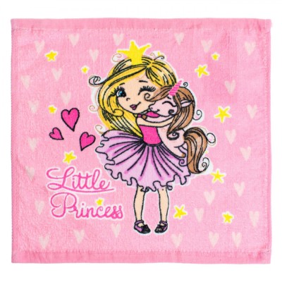 Prosop Bumbac, Little Princess, Roz, 30x30cm foto