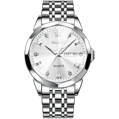 Ceas barbatesc Olevs Analog Quartz Indici luminosi Business Argintiu Otel foto