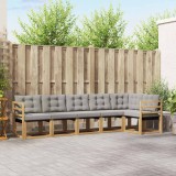 vidaXL Set de canapele de exterior cu pernă 6 pcs Alb și gri deschis 3389513