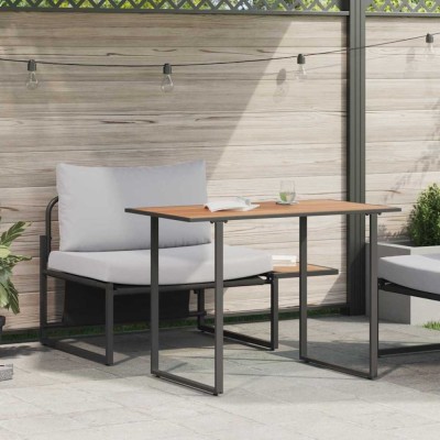 vidaXL Set de masă pentru grădină 2 pcs Gri deschis Oțel 42004138 foto