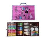 Set pentru desen si pictura in cutie tip servieta cu 145 piese,design fetite, +3 ani