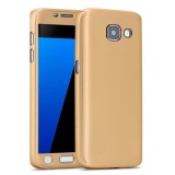 Cumpara ieftin Husa Full Cover 360&deg; (fata + spate + geam sticla) pentru Samsung Galaxy A7 (2016), auriu