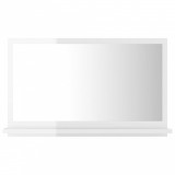 Oglindă de baie, alb extralucios, 60 x 10,5 x 37 cm, PAL, vidaXL