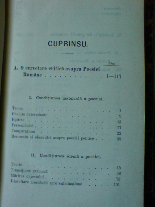 Titu Maiorescu, O cercetare critica asupra poeziei romane