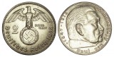 GERMANIA NAZISTA 2 MARCI MARK 1938 REICHS MARK ARGINT EF, Europa