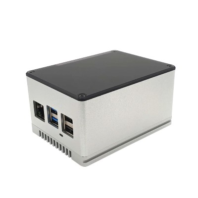 Carcasa din Aluminiu, ecoPI PRO LP, pentru Rock Pi 4A/ Rock Pi 4B, Argintiu foto