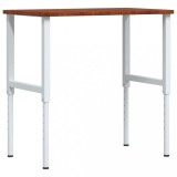 Cumpara ieftin Banc lucru maro 100x60x(71,5-98)cm lemn masiv stejar dreptunghi