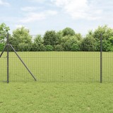 VidaXL poste de gard 13 buc Gri &Oslash;32 mm 170 cm Oțel galvanizat