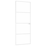 Cumpara ieftin Usa de interior alb 76x201,5 cm sticla securiz. / aluminiu slim
