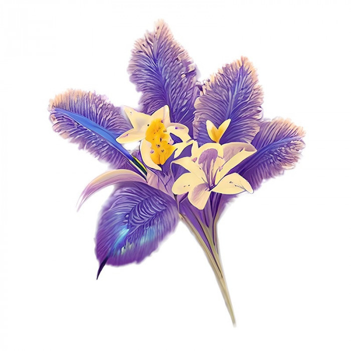 Sticker decorativ, Floare, Mov, 71 cm, 8673ST