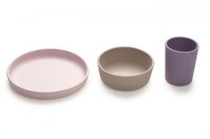 SET 3 RECIPIENTE SILICON HRANA BEBE, MELII, PURPLE&amp;PINK&amp;GREY